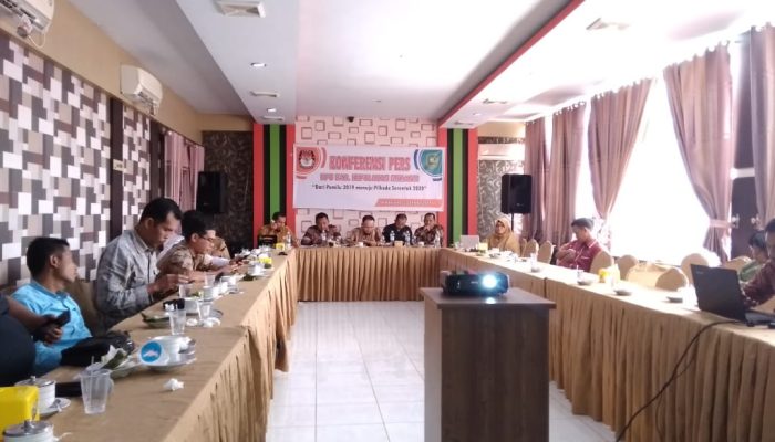 KPU Meranti Lakukan Konferensi Pers Untuk Pilkada 2020 Mendatang