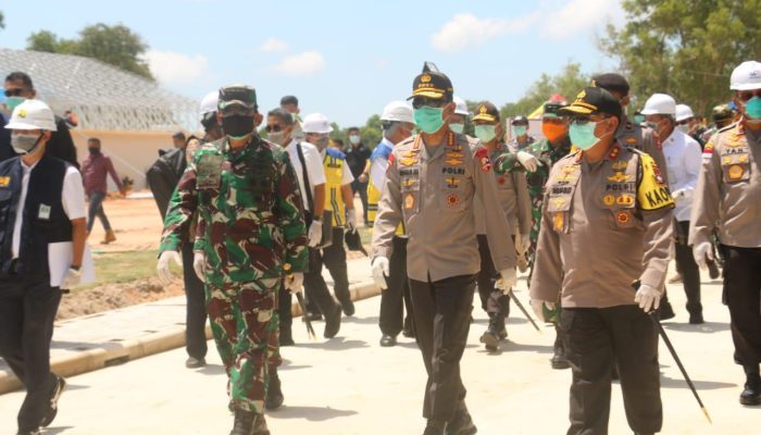 Bersama Kapolri Tinjau Pembangunan RS Covid-19 Di Pulau Galang, Panglima TNI: Progres Sudah 78 Persen