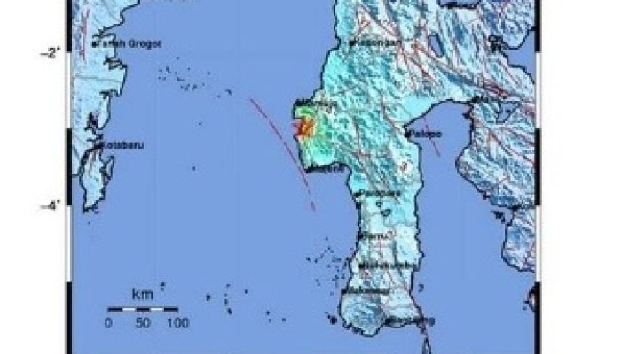 Gempa Bumi Berkekuatan 5,9 SR Guncang Kota Majene Provinsi Sulawesi Barat