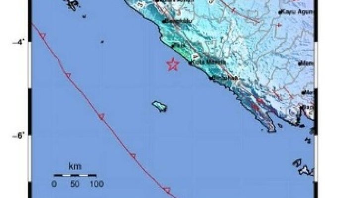 Tidak Berpotensi Tsunami, Gempa Bumi Tektonik M 5,8 Guncang Bengkulu Dan Sekitarnya