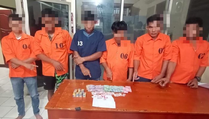 Polsek Tapung Amankan 6 Pelaku Judi Domino Di Petapahan