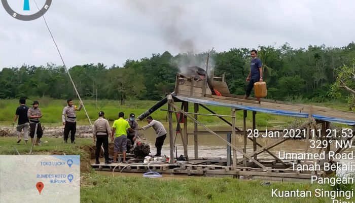 lagi…dan lagi…..!!! Gabungan Satreskrim Polres Kuansing Kembali Tertibkan PETI Yang Tetap Beroperasi