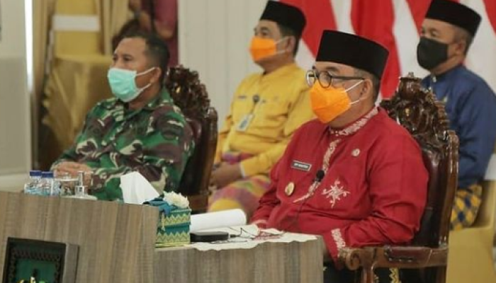 Wagubri Ikut Rakor Penanganan Covid-19 Bersama Menko Maritim Dan Mendagri Secara Virtual