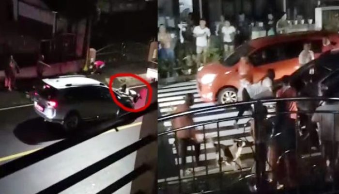 Seorang Perempuan Berusaha Hentikan Mobil Suaminya Yang Selingkuh Viral Didunia Maya