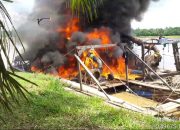 Lagi dan Lagi, Polsek Kuantan Tengah Musnahkan Rakit PETI di Batang Sungai Kuantan