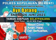 Peringati HUT Ke-75 Bhayangkara, Polres Meranti Gelar Vaksinasi Massal