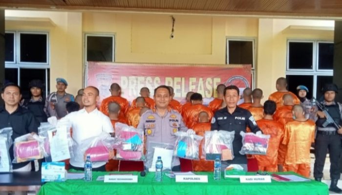 Kurang Lebih Satu Bulan Polres Kuansing Amankan 23 Orang Kasus Narkoba